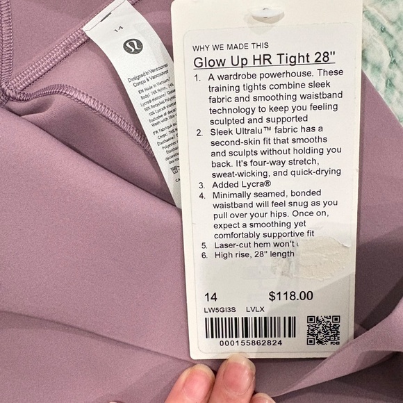 Lululemon Glow Up Super-High-Rise Tight 28" Lavender Lux - Picture 8 of 9